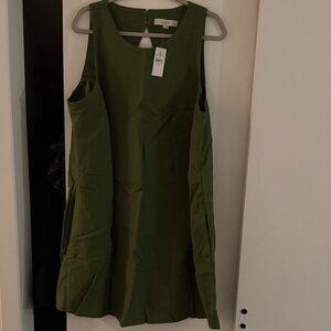 LOFT Olive Green Mini Dress with Pockets